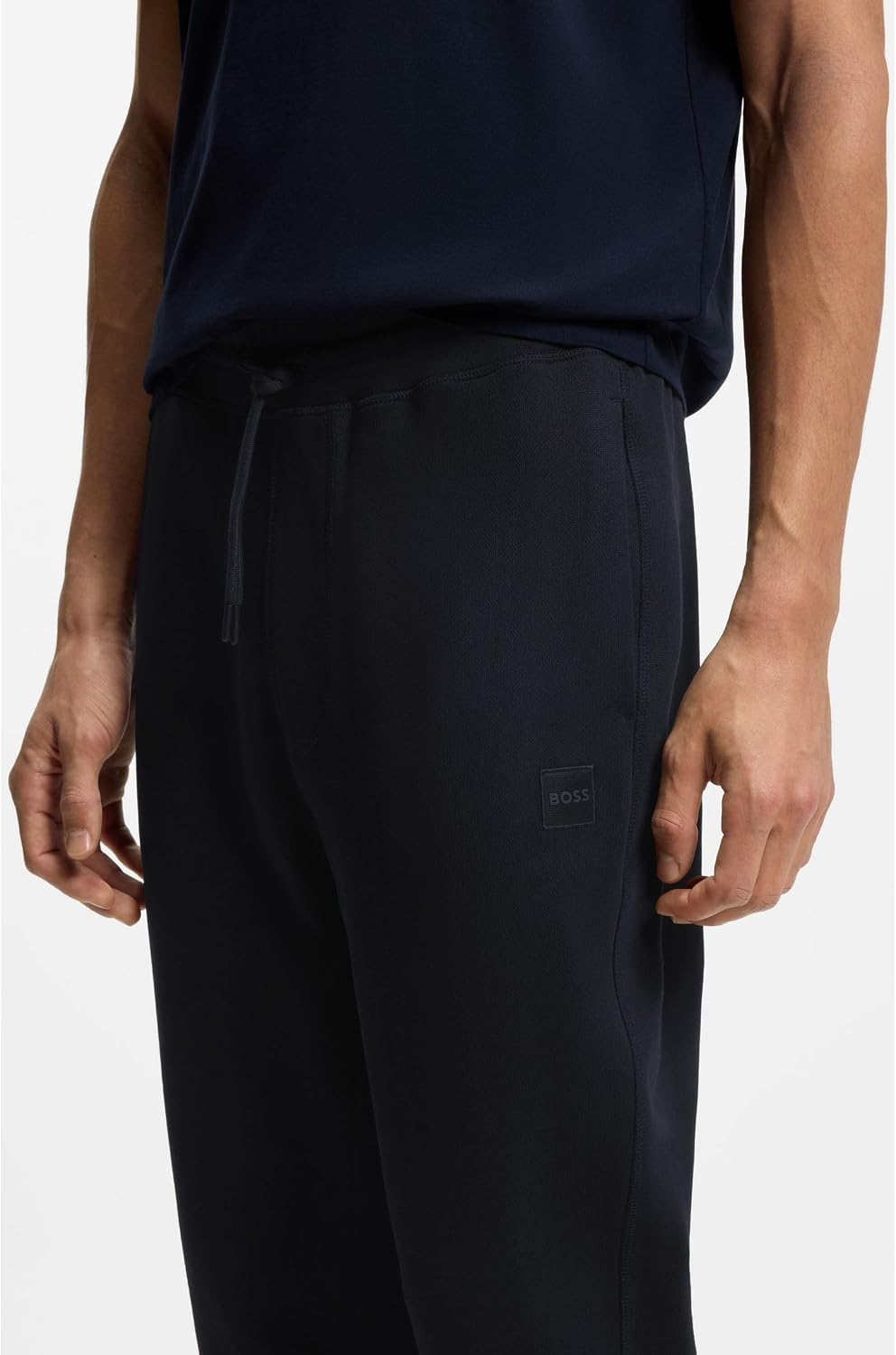 BOSS Herren Sestart Jogginghose aus Baumwoll-Terry mit Logo-Aufnäher 4XL Dark Blue404, 4XL Dark Blue
