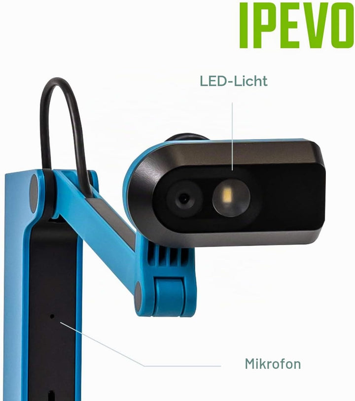 Ipevo VZ-X 8MP Dokumentenkamera, einfache Einrichtung, 3 Konnektivitätsmodi - Wi-Fi, HDMI und USB, k