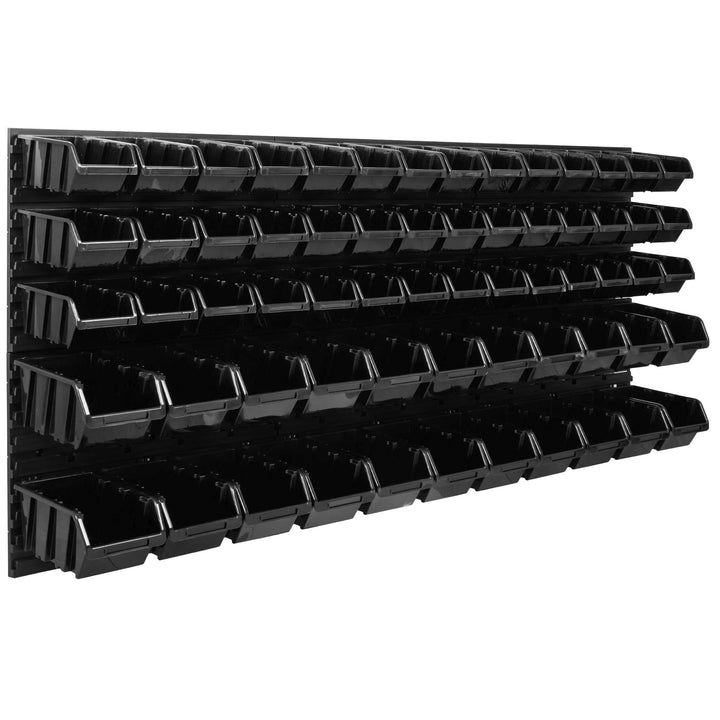 SimpleThing Lagersystem Werkstattregal | 172 x 78 cm | 64 stck. Box | Wandregal mit Stapelboxen - Wa
