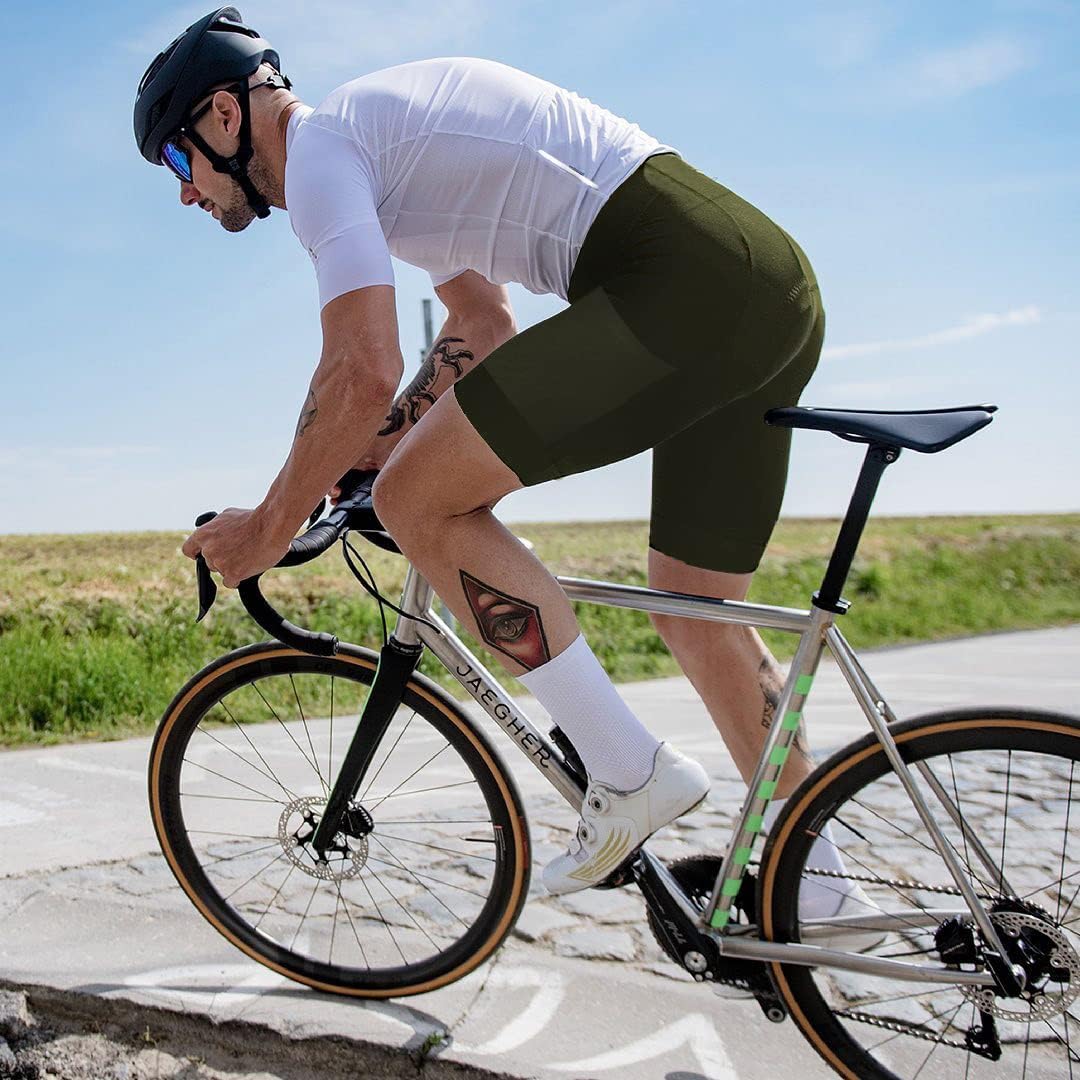 Lo.gas Herren Radfahren Bib Shorts, Radfahren Shorts für Männer Gel gepolstert mit Taschen, Road Sho