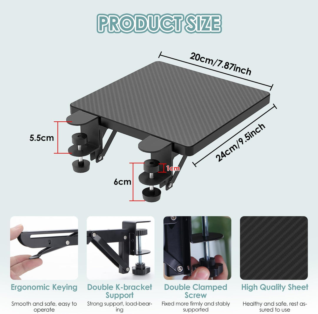 Ergonomische Schreibtischverlängerung, 90° Faltbare Schreibtisch Erweiterung Armlehnenstütze Handgel