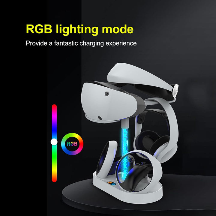 Topiky Magnetische Ladestation für VR2 Vontroller und für PS5-Konsole, RGB-USB-Schnellladestation mi