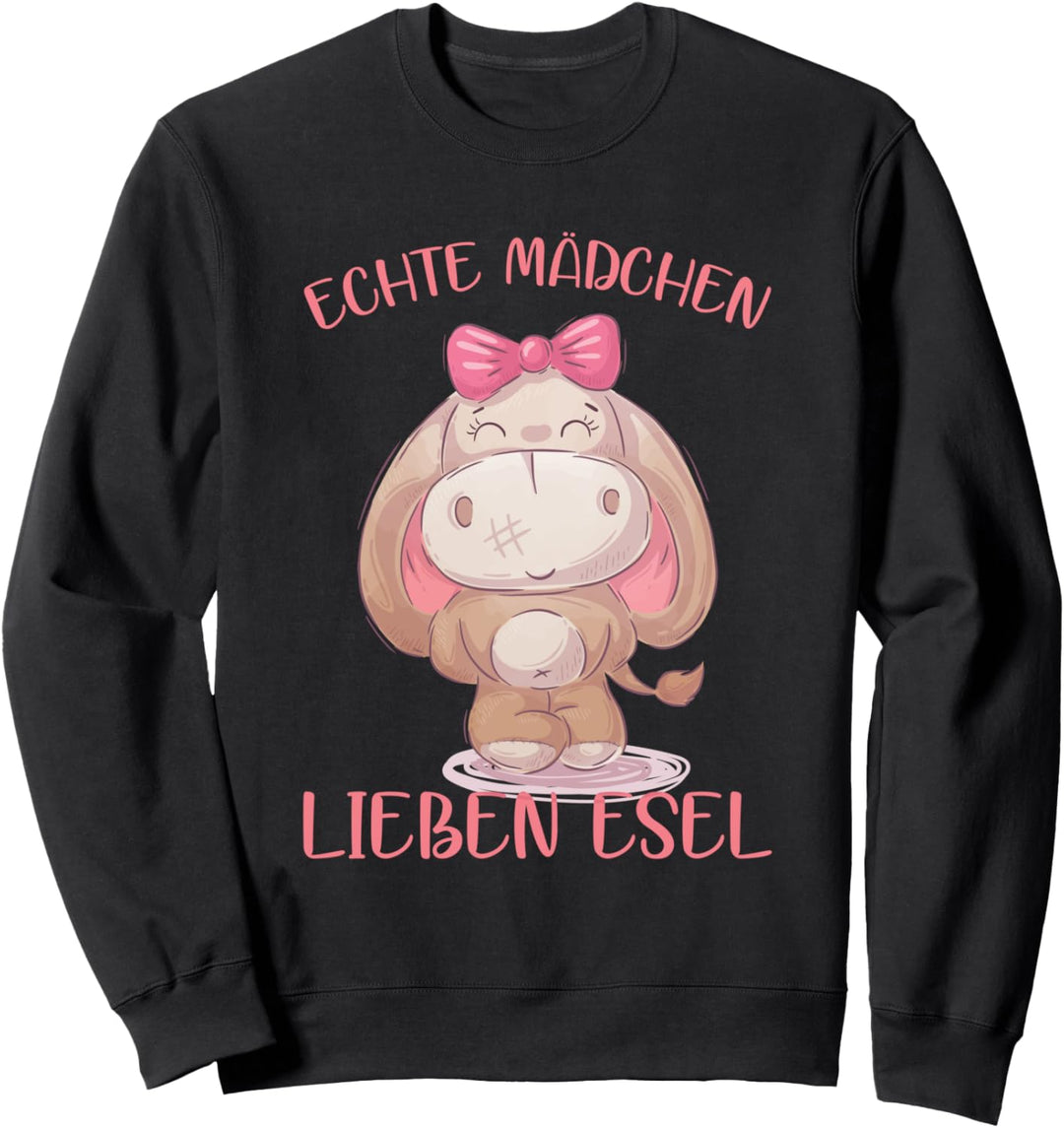 Echte Mädchen Lieben Esel Bauernhof Sweatshirt