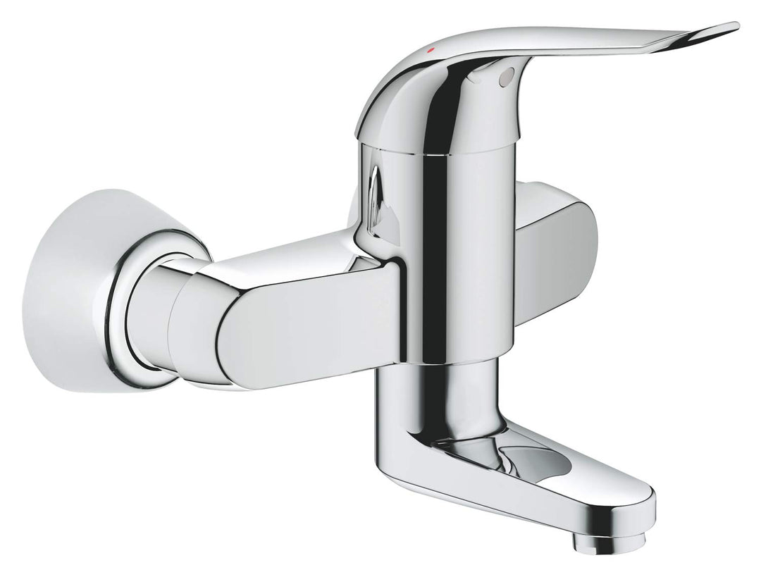 Grohe Euroeco Spezial Waschtisch Einhebelmischer, Wandmontage, EcoJoy, 120 mm, verchromt 32770000, C