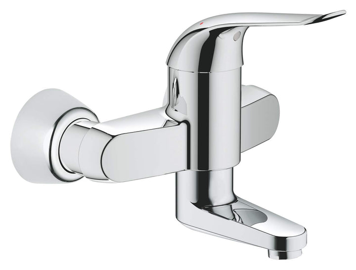 Grohe Euroeco Spezial Waschtisch Einhebelmischer, Wandmontage, EcoJoy, 120 mm, verchromt 32770000, C