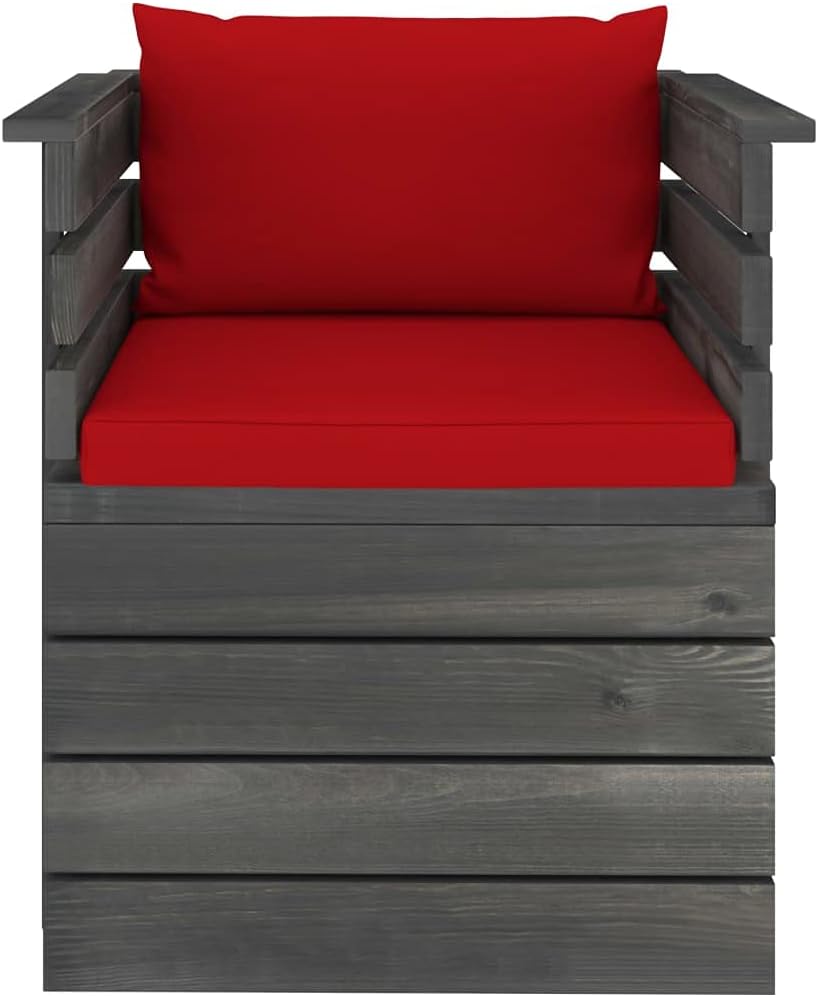 vidaXL Massivholz Gartensessel Loungemöbel Paletten Sessel Gartenmöbel Gartenstuhl Loungesessel mit