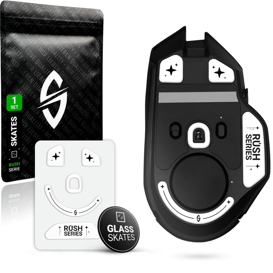 SensoryBoost Rush Glas Glides Set kompatibel mit Razer Basilisk V3 PRO - Ultra Schnell & Sanft, Poli