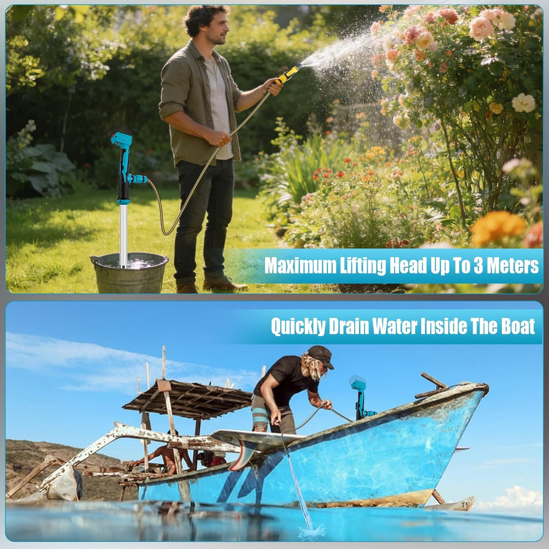 Schnurlose Stab-Wassertransferpumpe für Makita 18V Akku, 3 m Kopfhöhe, 3600 l/h Hochleistungs-Tauchp