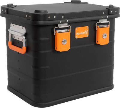 ALUBOX Alukiste abschliessbar E31B - Premium Aluminium Lagerbox 31 Liter - Deckel mit Aluminium Druc