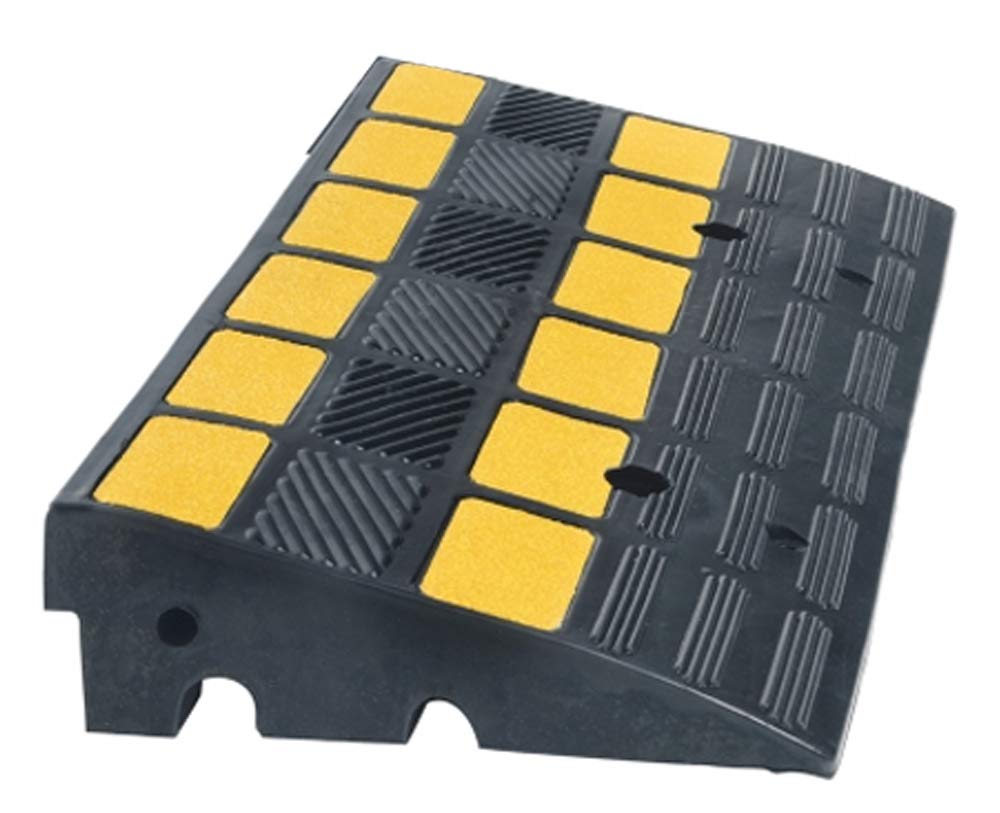UvV Reflex UVBR6010 Bordstein-Rampe Gummi LxB 600x300 schwarz gelb reflektierend 40t (60x30x10 cm),
