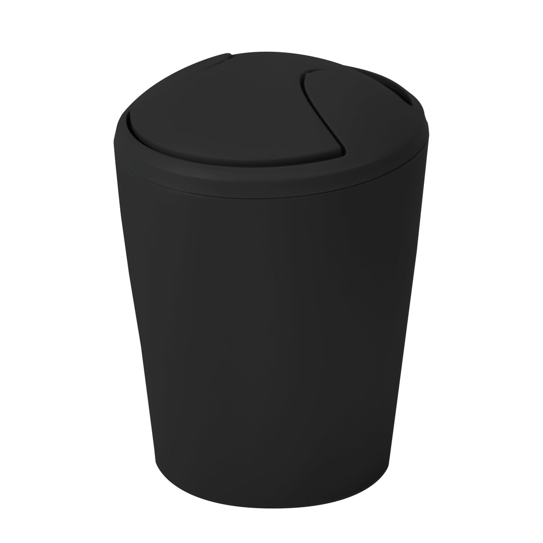Spirella Kosmetikeimer Move Abfalleimer Schwingdeckeleimer | Kunststoff |5 Liter |Schwarz 5 L Schwar