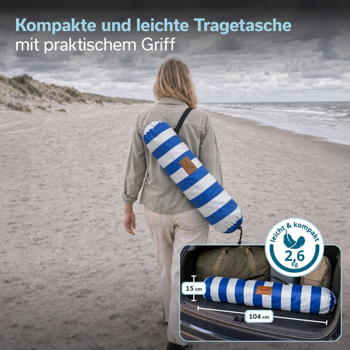 Skandika Strandmuschel Skal Quick-Start | Strandzelt, UV-Schutz 80+, 360° Mesh-Panoramafenster, Wind