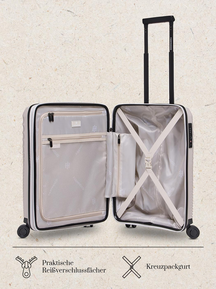 Farmhood Eco Edition Hartschalen Kabinen-Koffer nachhaltig | Kleiner Cabin-Trolley 40 x 22 x 55 cm m
