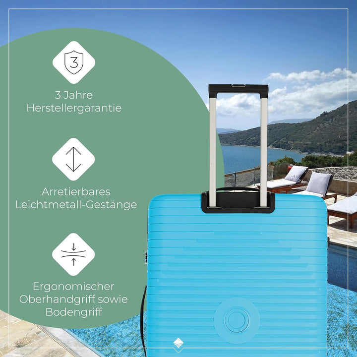 Travelite Hartschalen Kofferset 3teilig, 4 Rollen, ORBITA, Trolleys mit bruchsicherer Schale und pra