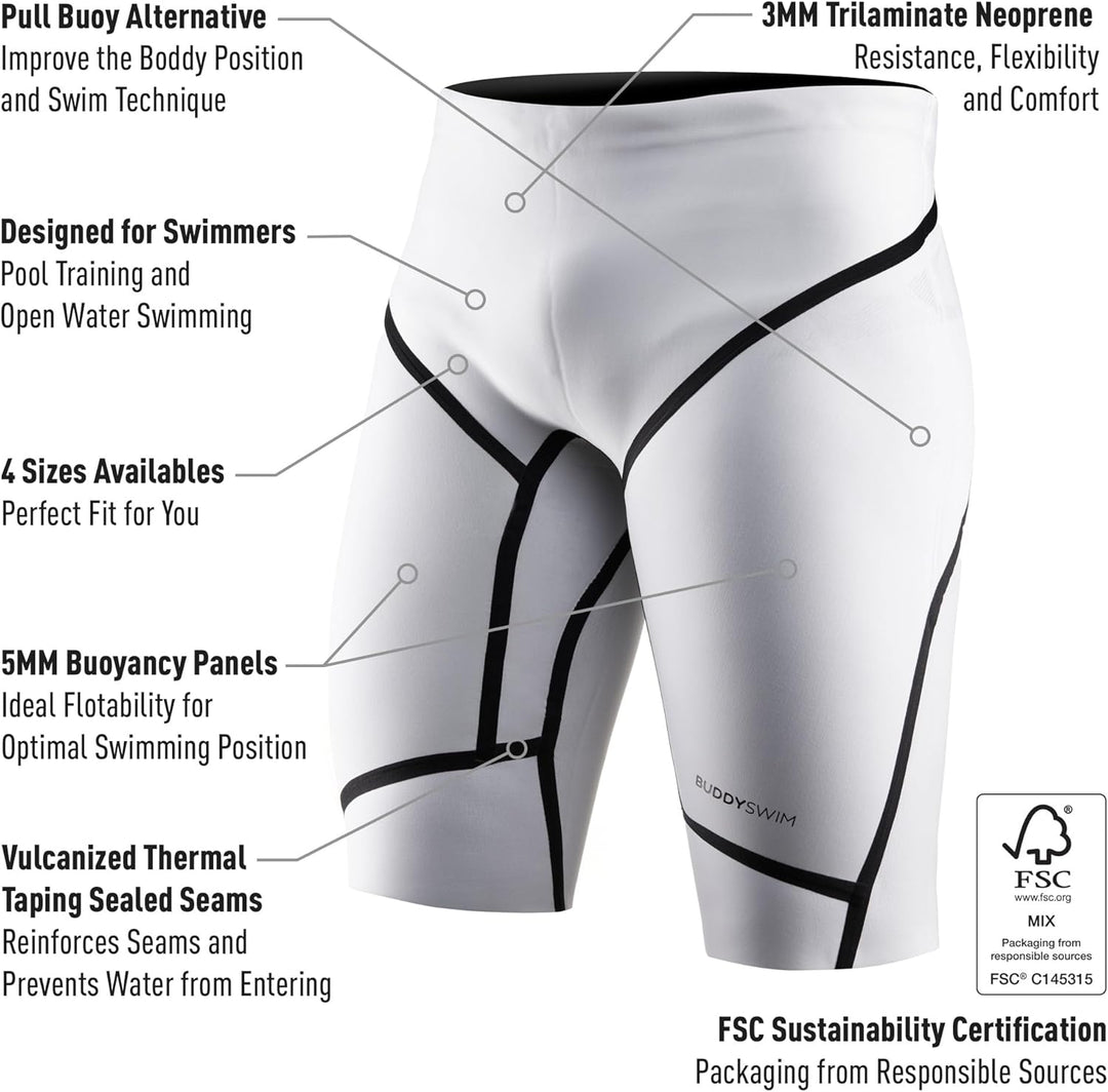 Buddyswim Freiwasser Neoprenhose 5/3 mm. Schwimmhose Damen und Herren. Swimming Trunks Men. Badehose
