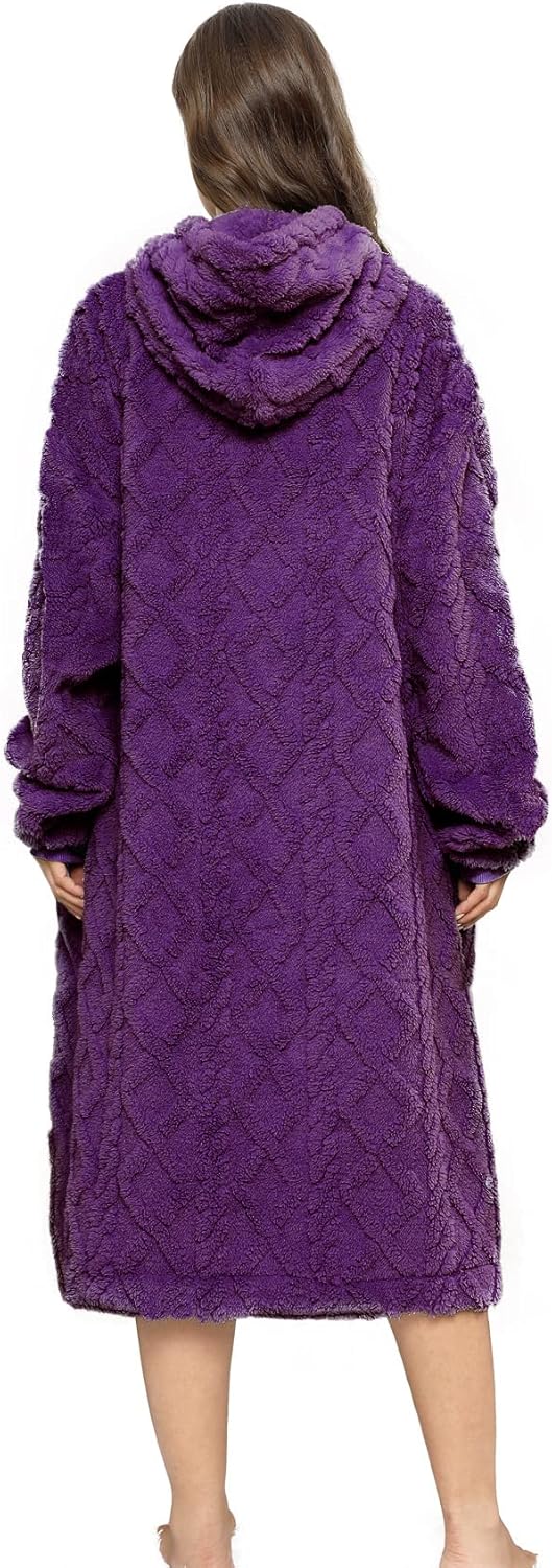 ililmmoe Sherpa tragbare Decke Übergrosse Hoodie Sweatshirt TV Decke mit Langen Ärmeln und Tasche,Ja