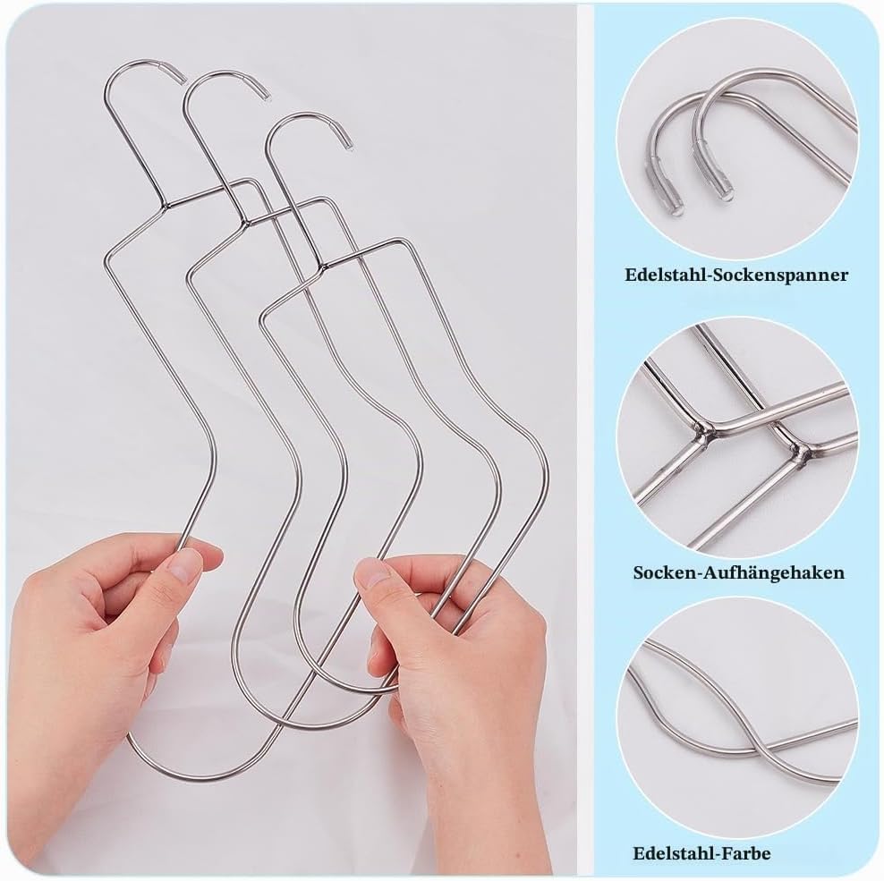 UNICRAFTALE 6 Stück 3 Grössen Sockenblocker Edelstahl Socken Trockenbügel Strick Sockenformer Metall