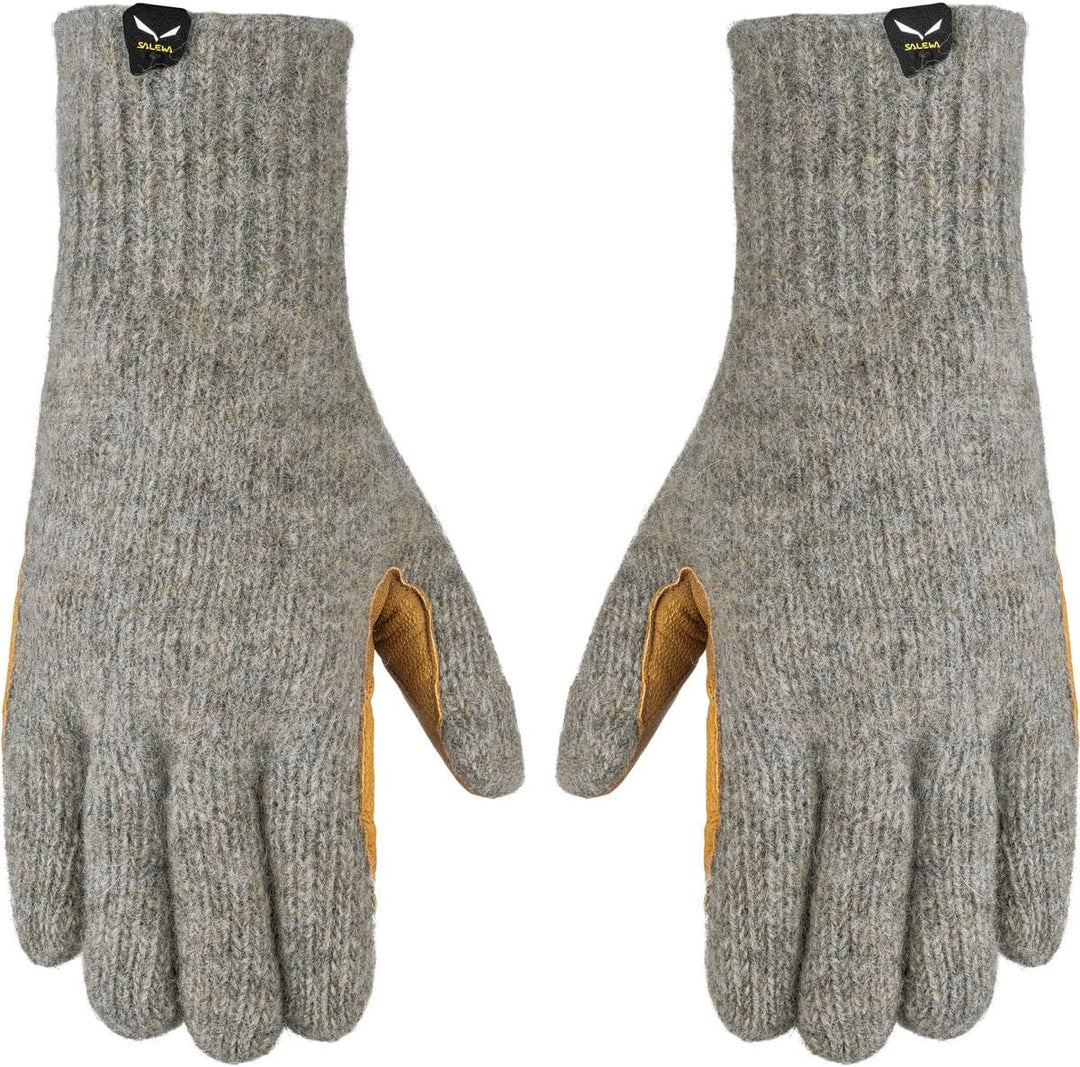 Salewa Unisex Walk Wool Leather Gloves handschuhe S Grau/Tan, S Grau/Tan
