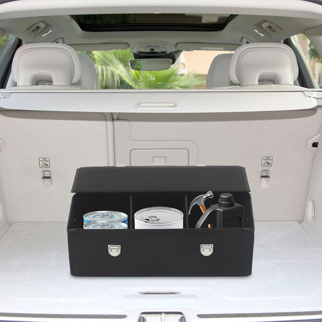 56L Kofferraum Organizer mit Deckel,Auto Kofferraumbox wasserdicht & verschleissfest Auto Kofferraum
