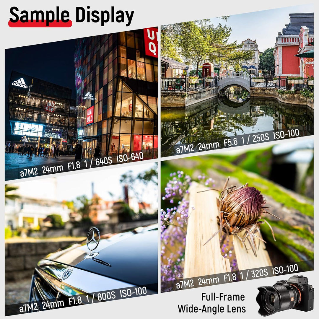 VILTROX AF 24mm F1.8 FE Weitwinkel Festbrennweite Objektiv für Sony E Mount Alpha A9 A7R IV A7S III