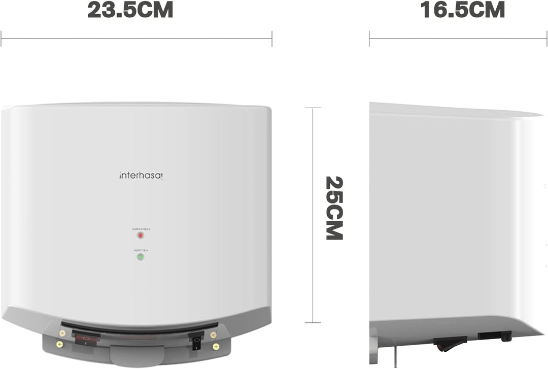interhasa! Händetrockner automatischer Infrarotsensor handtrockner leise Gewerbe und Haushalt 1250W