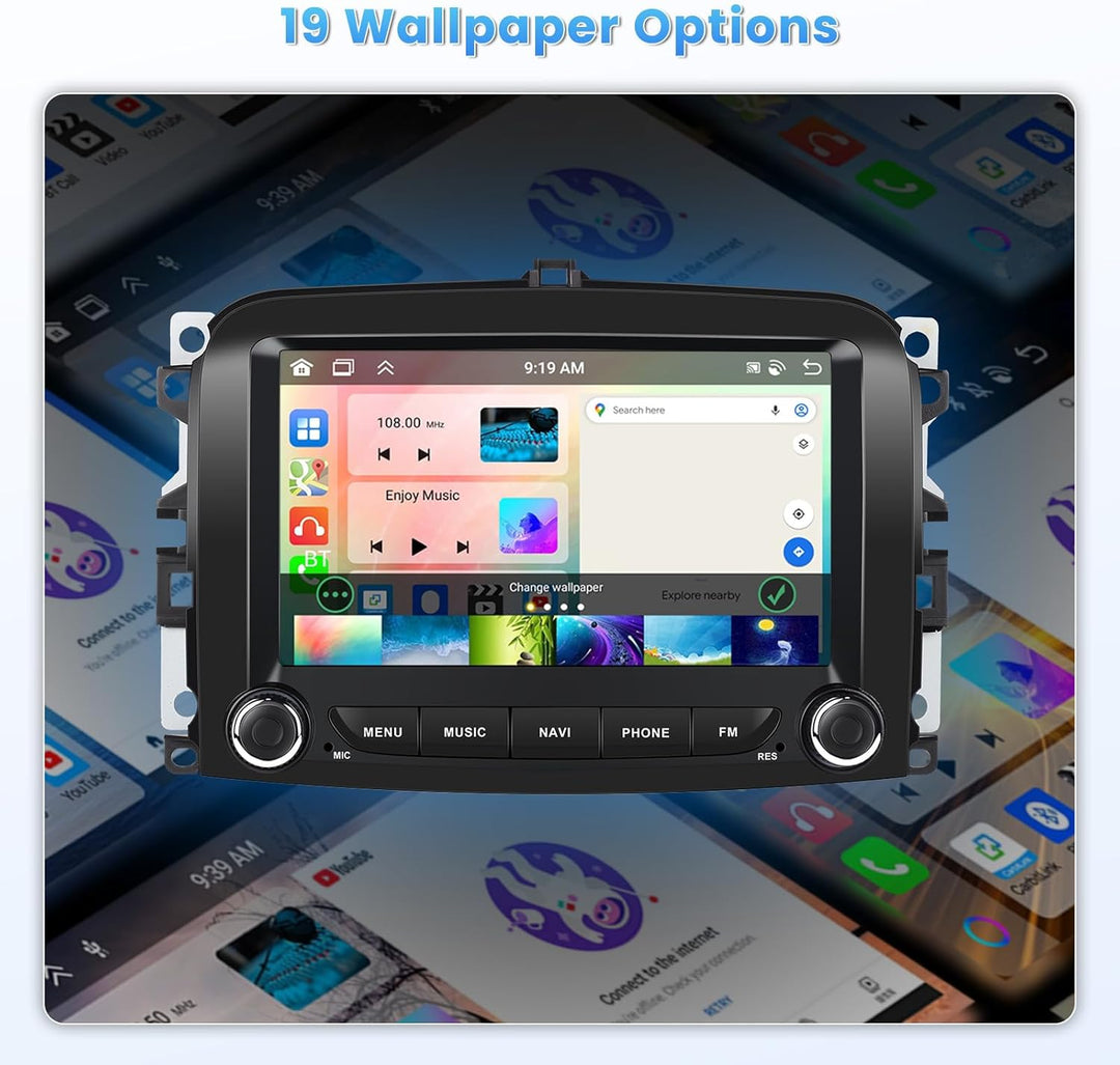 [2G+64G] Hikity Autoradio Navi Für FIAT 500L 2013-2019 Android 13 Wireless Carplay 7 Zoll Bildschirm