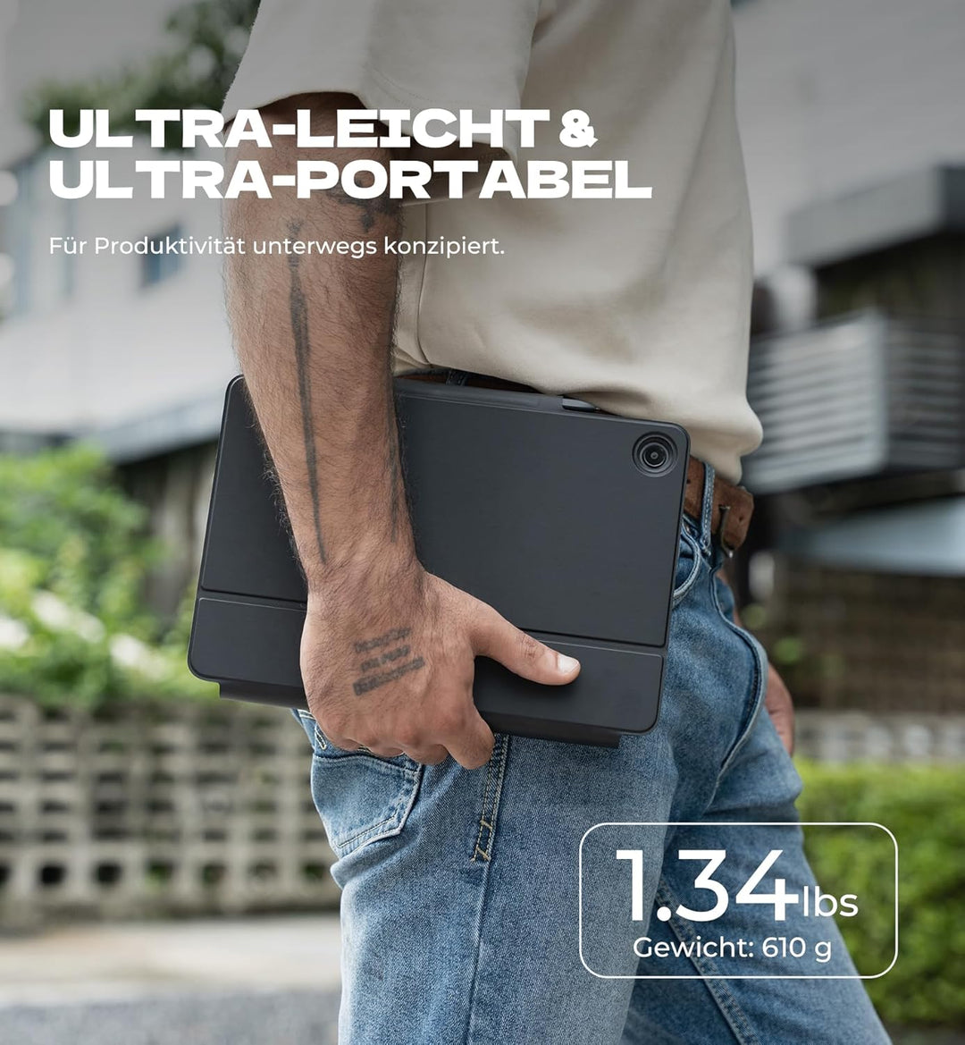 Dexnor Tastatur Hülle für Samsung Galaxy Tab A9+ Plus 11 Zoll 2023, Keyboard Cover mit Magnetisch Mu