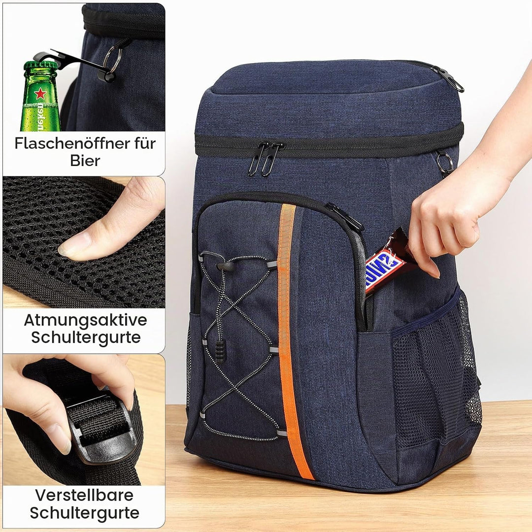Kühltasche 28 L, Kühlrucksack, Grosser Kühlrucksack Gross, Kühltasche Faltbar Geeignet für Reisen, S