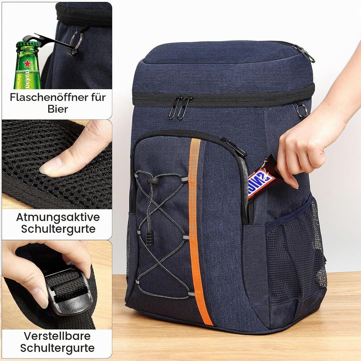 Kühltasche 28 L, Kühlrucksack, Grosser Kühlrucksack Gross, Kühltasche Faltbar Geeignet für Reisen, S