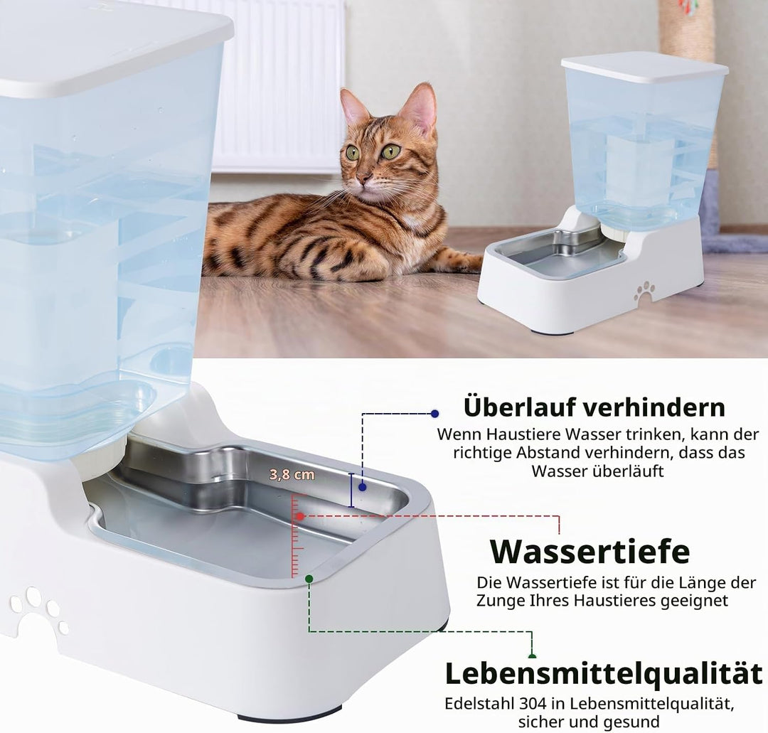 5L Automatischer Hundefutterspender und Hundewasserspender Katzenfutterspender und Katzenwasserspend