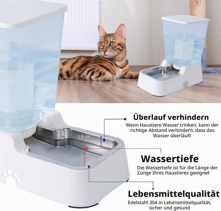 5L Automatischer Hundefutterspender und Hundewasserspender Katzenfutterspender und Katzenwasserspend