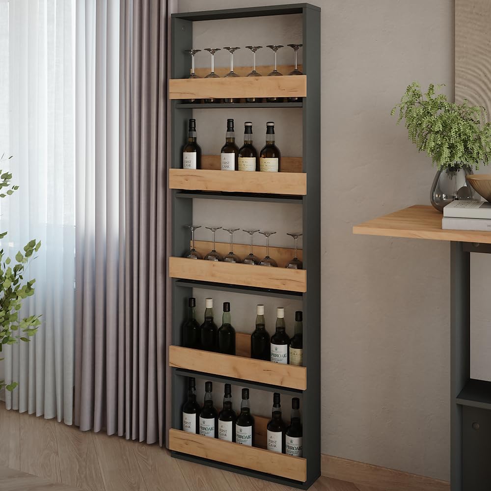 Vicco Weinglasregal Repose, Goldkraft Eiche/Anthrazit, 60 x 180 cm 60x180 cm, 60x180 cm