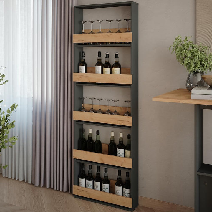 Vicco Weinglasregal Repose, Goldkraft Eiche/Anthrazit, 60 x 180 cm 60x180 cm, 60x180 cm
