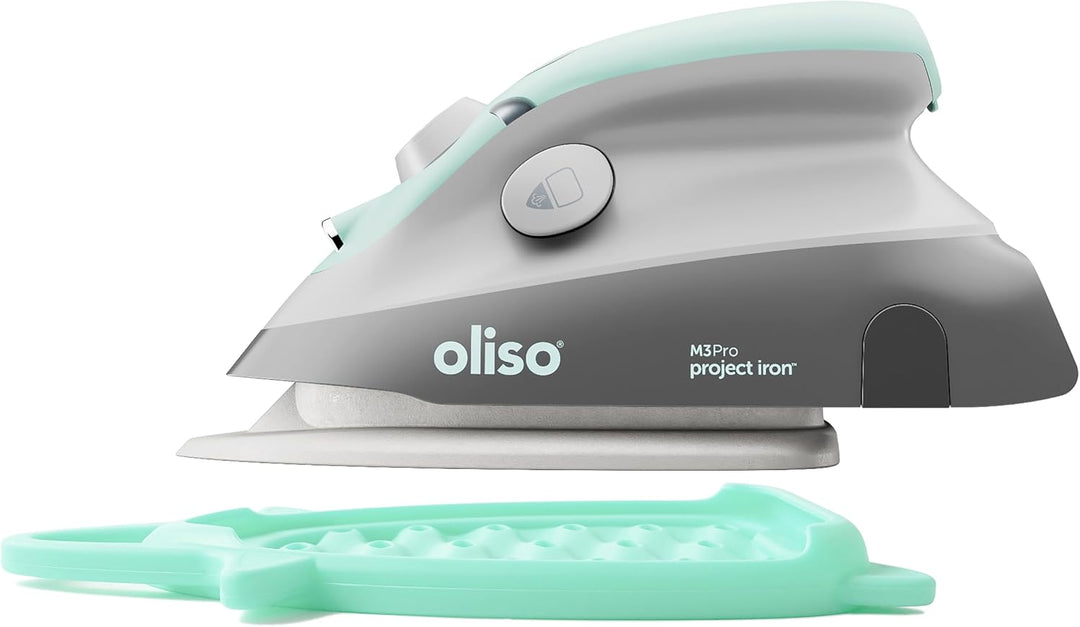 oliso M3Pro Textil-Kompakt-Dampfbügeleisen mit Solemate-Heissbügelablage