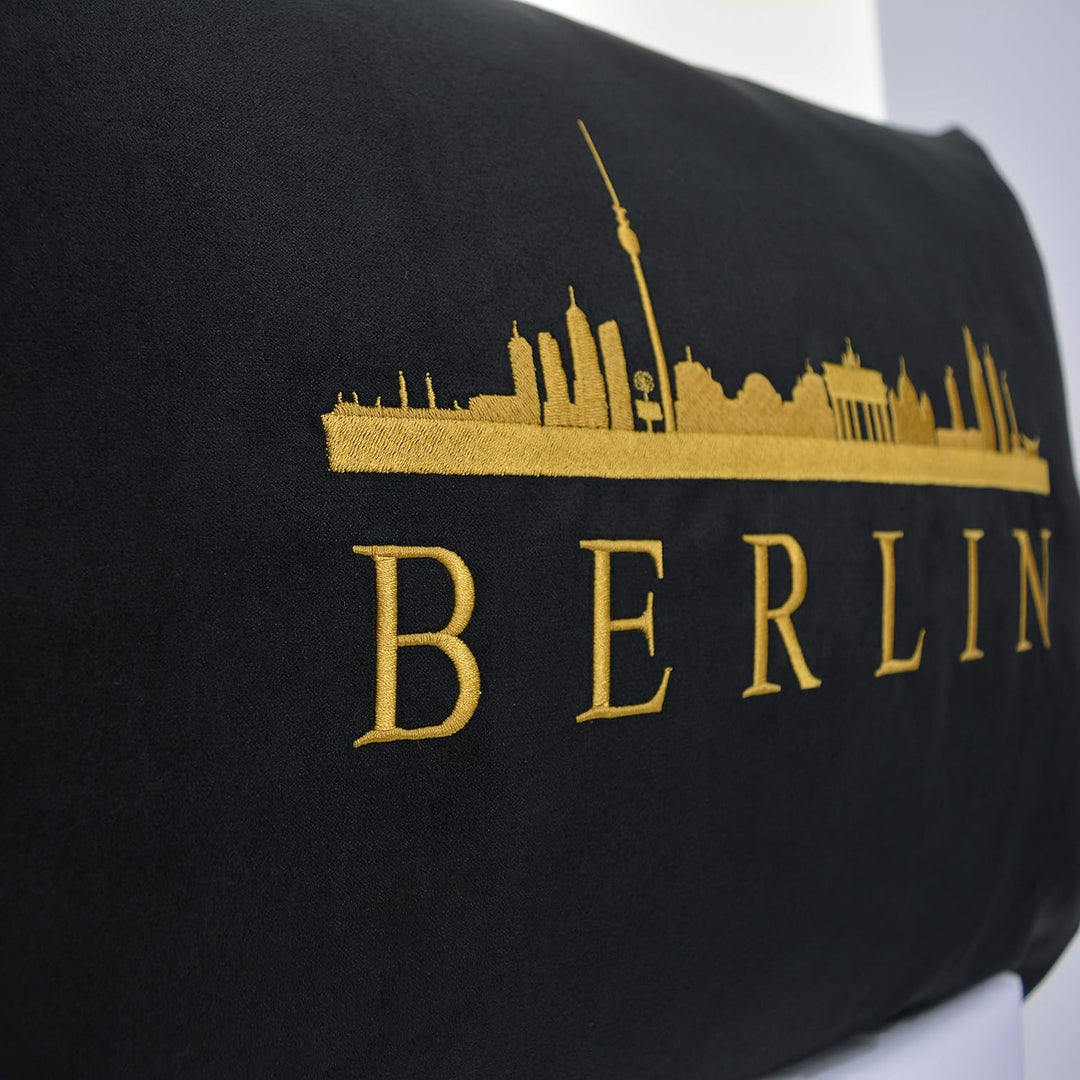 EXPRESS-STICKEREI Berlin Kissen mit Füllung & Motiv Stadt/City Deutschland Geschenk Souvenir Branden