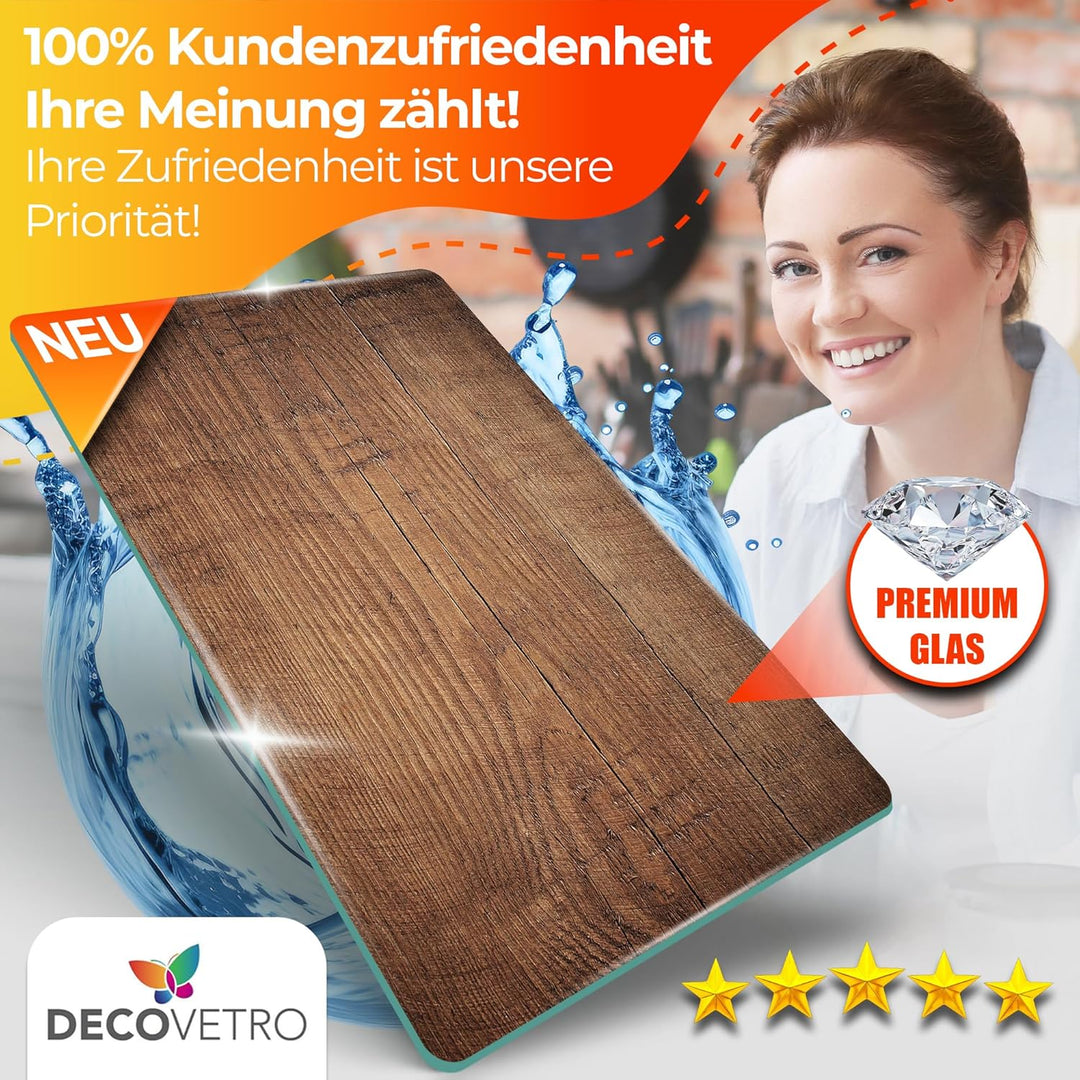 Decovetro® Schneidebrett Glas | 40 x 30 cm | Glass Cutting Board | Hygienisches und robustes Glassch