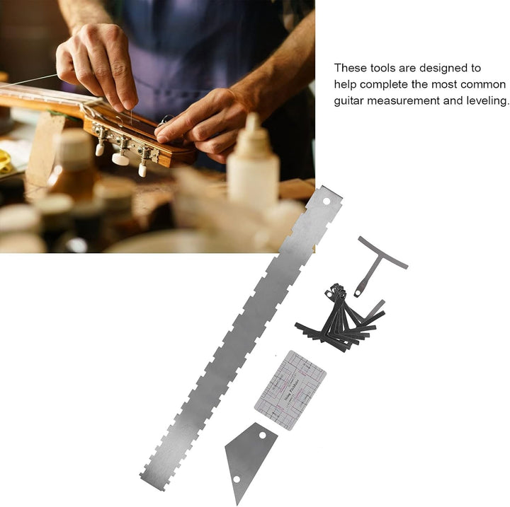 Gitarren-Messwerkzeug-Set, Gitarren-Akkord-Lineal Praktischer Profi zum Messen von Gitarrensaiten fü