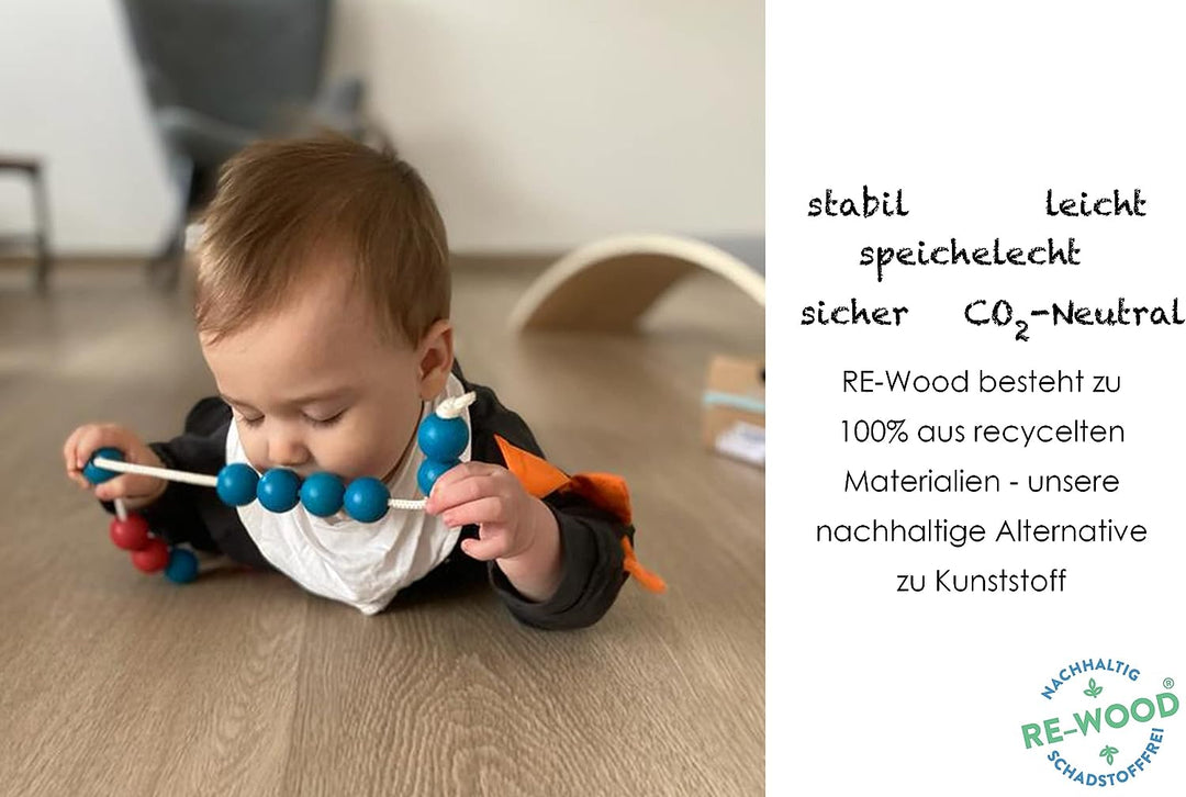 WISSNER 070120.000 aktiv Lernen-Tafelwaage mit 2 Literboxen und Gewichtswürfel-RE-Wood, Mehrfarbig