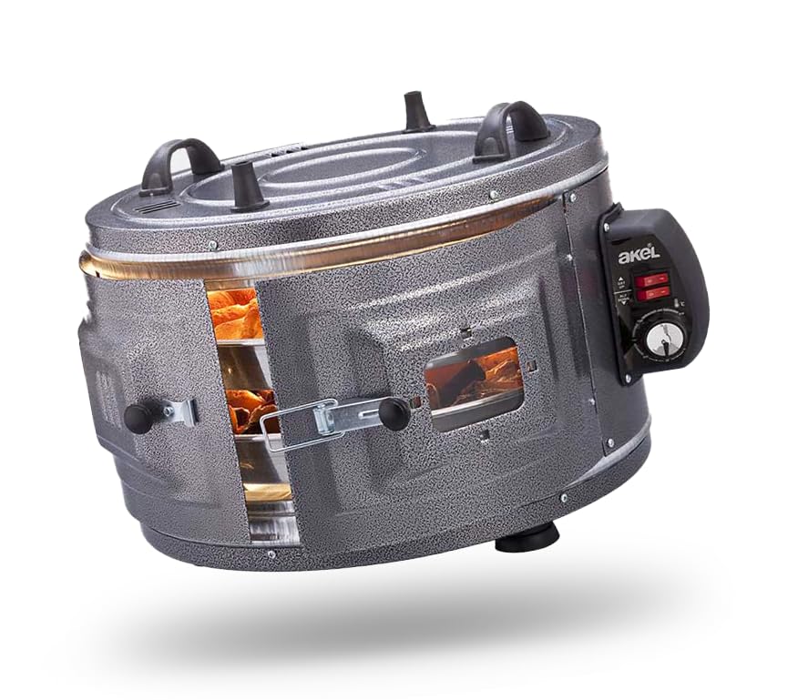 AKEL Elektro-Rundbackofen AF210 XL Mini-Backofen Pizzaofen tragbar, zweistufig
