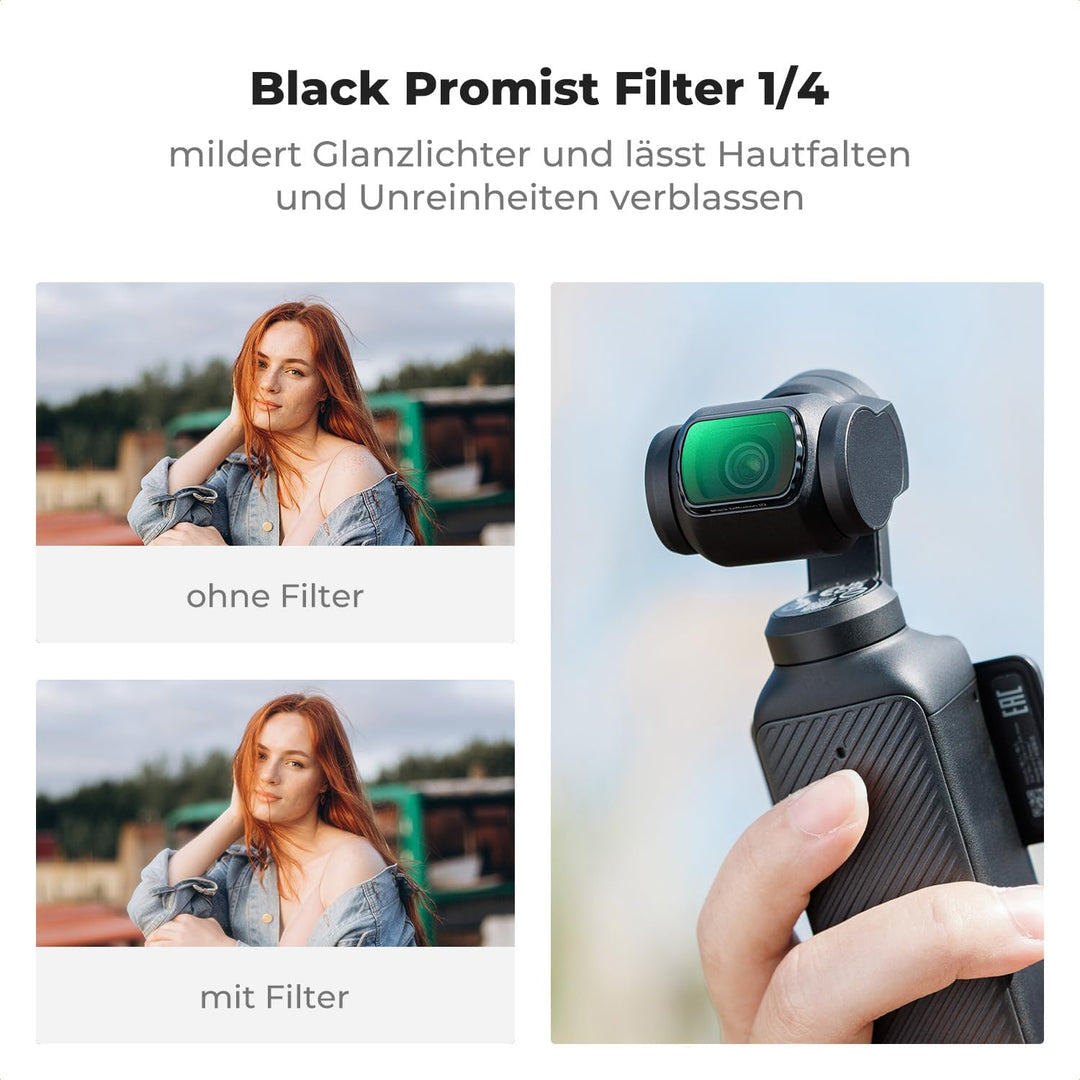 K&F CONCEPT 4 Pack Magnetic Effect Filter Set, kompatibel mit DJI Osmo Pocket 3, Black-Mist 1/4 + Bl