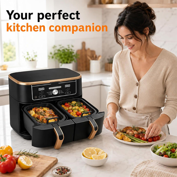 2 Stk Glas Airfryer Zubehör Auflaufform für Heissluftfritteuse Glas Airfryer Glasbehälter Kompatibel