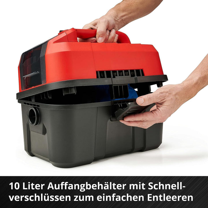 Einhell Akku-Nass-Trockensauger TE-VC 18/10 Li-Solo Power X-Change (10 Liter Tank, inkl. 2 m-Schlauc