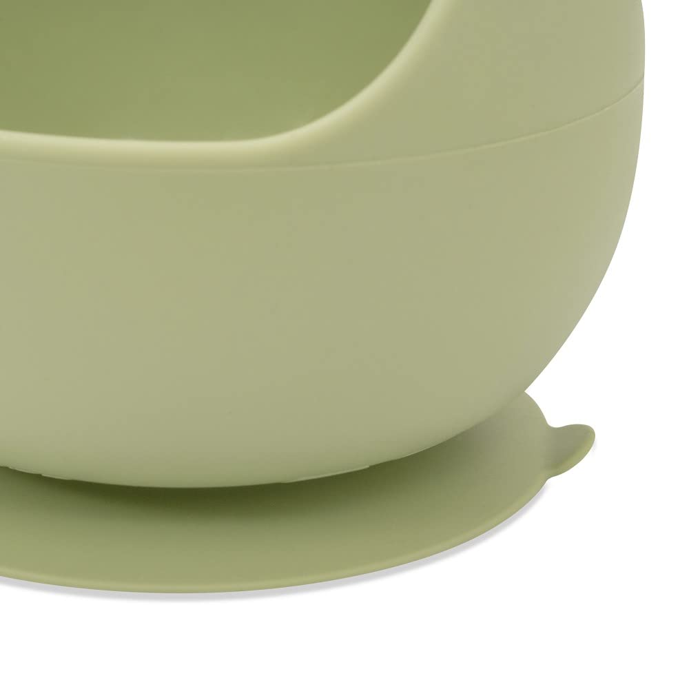 Interbaby Grüne Babyschale und Löffel aus Silikon, Grün