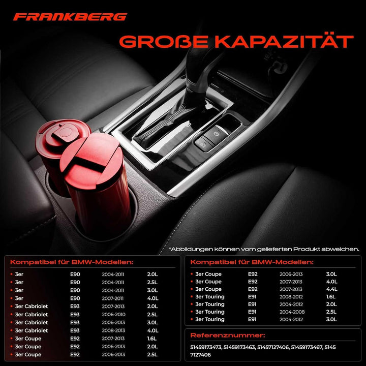 Frankberg Getränkehalter Cupholder Fahrerseitig Links für 3er E90 3er Cabriolet E93 3er Coupe E92 3e