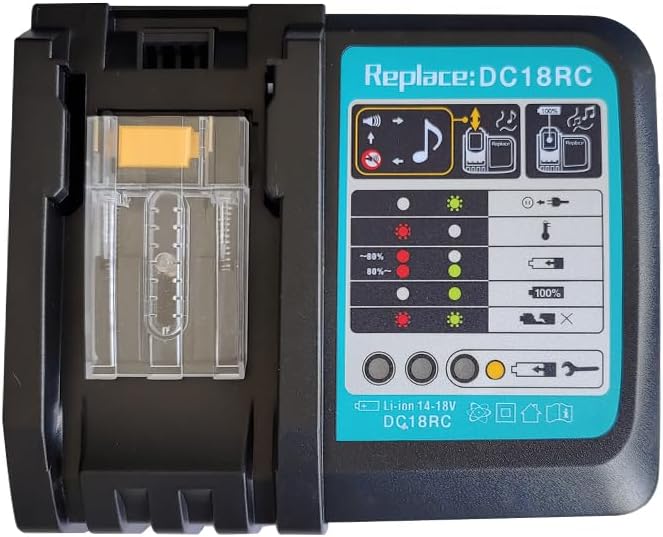 DC18RC 18V 3.0A Schnell Li-Ionen Ladegerät Ersatz für Makita 14.4V und 18V LXT Lithium-Ionen Batteri