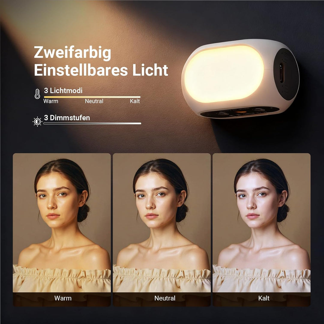 NEEWER BASICS Selfie Licht, magnetisches Handy Light mit Handyhalterung/Cold Shoe kompatibel mit DJI