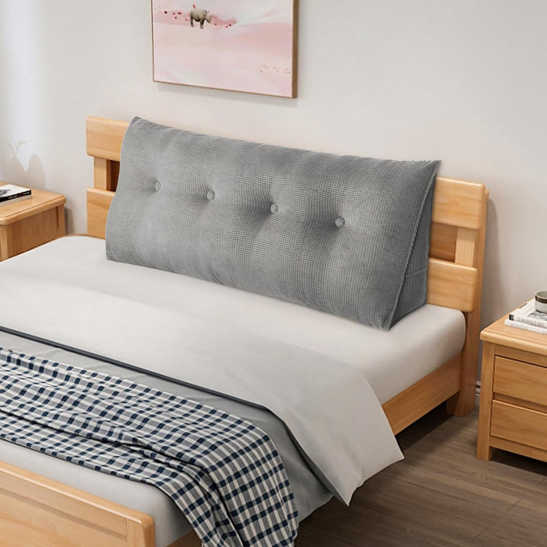 OHMG 120/140/160/180/200 cm Lesekissen für Bett, Rückenkissen, Sofakissen, dreieckiges Kopfteil, Sof