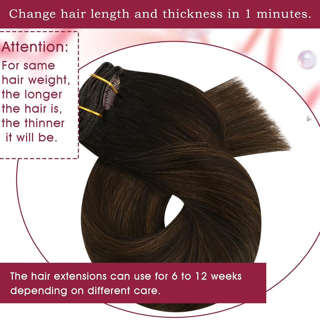 Vivien Balayage Clip in Extensions Echthaar Remy Extensions Echthaar Clip Naturlich Echthaar Clip in