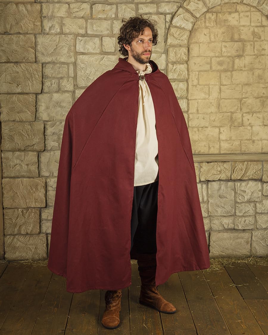 MYTHOLON Gora Umhang mit Kapuze, Kostüm aus Canvas, Mittelalter LARP, Verkleidung Damen Herren, Bord