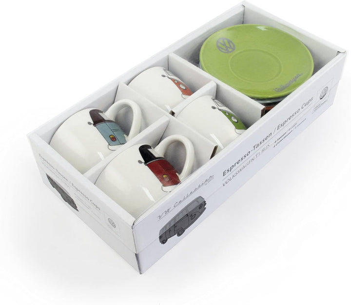 BRISA VW Collection - Volkswagen Keramik Espresso-Tassen-Kaffee-Tee-Cappuccino-Set im T1 Bulli Bus D